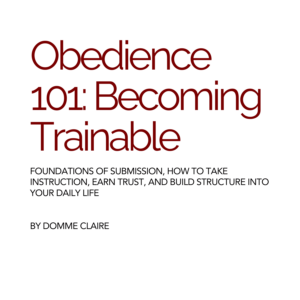 Obedience 101: Becoming Trainable