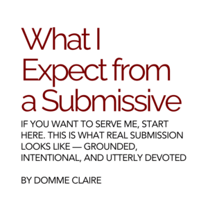What I Expect from a Submissive